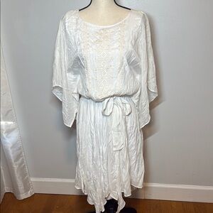 White Boho Dress with Belt